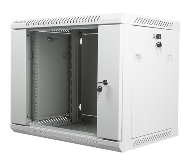 LANBERG Szafa instalacyjna wisząca 19'' 9U 600X450mm szara (drzwi szklane) WF01-6409-10S - 455390 - zdjęcie